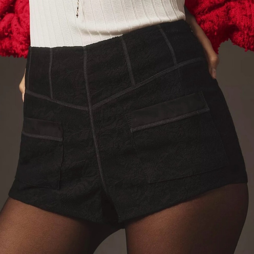Maeve Black High Waist Tailored Shorts
